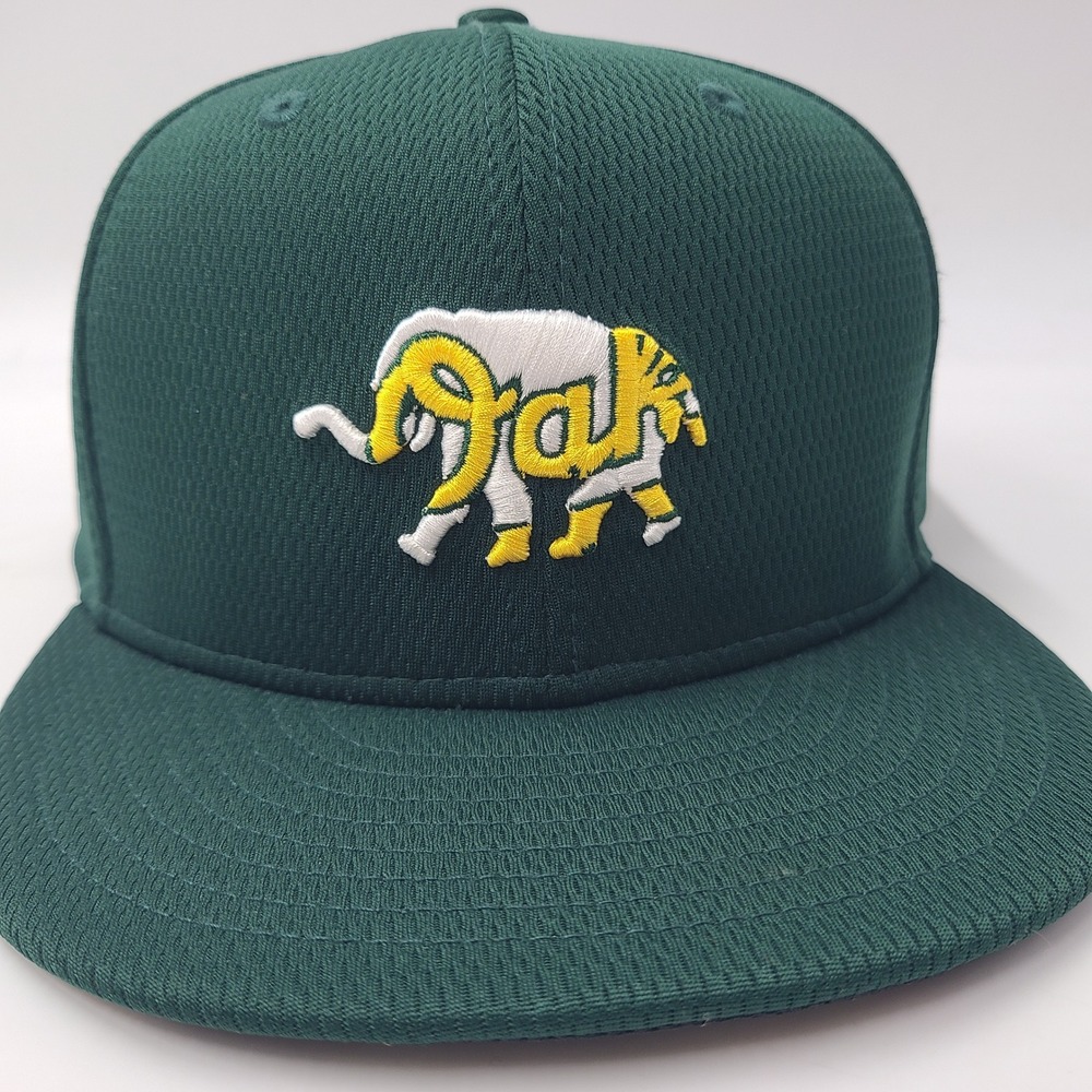 Oakland Athletics Hat Fitted 8 New Era 59Fifty Green White A's Elephant Stomper - Picture 3 of 12